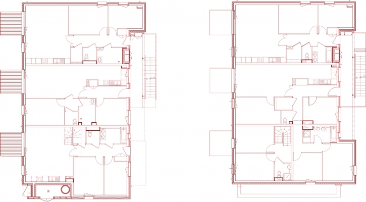 Rez de chaussée et étage logements intermediaires