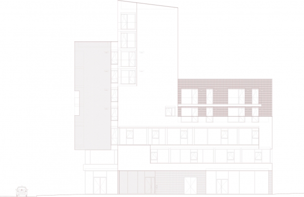 Façade sud - Avenue du Rhin