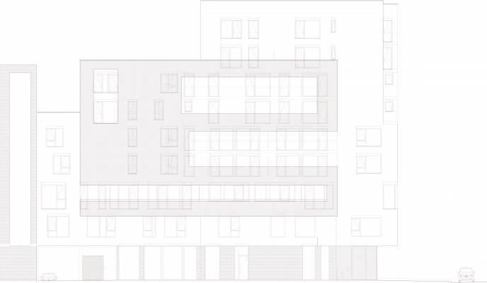 Façade ouest - Rue Kastler